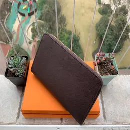 Leverans 2019 Fashion Designer Clutch Leather Wallet Double Zip Wallet304D