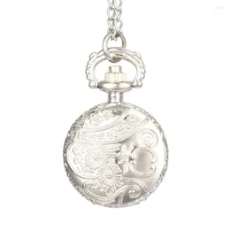 Pocket Watches Fashion Vintage Watch Alloy Roman Number Dual Time Display Clock Necklace Chain Birthday Gifts QL Sale