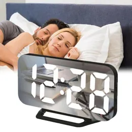 Zegarki Akcesoria Inne LED Digital Alarm Cock Night Light Display Desktop Mirror Table Dekoracja Elektroniczne ładowanie USB