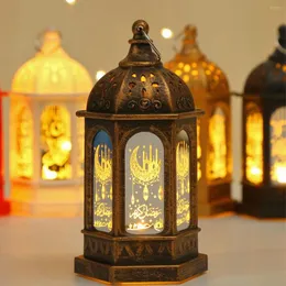 Nattljus Ramadan Lykta Dekoration Plast LED Eid Mubarak Lamp Festival Bordsljus 2023 Festbelysning Dekorativt