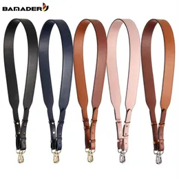 Genuine Leather Wide Shoulder Strap Brand Luxury Bag Strap Solid Color Adjustable Length 100cm-120cm Women Bag Accessories 220423254V