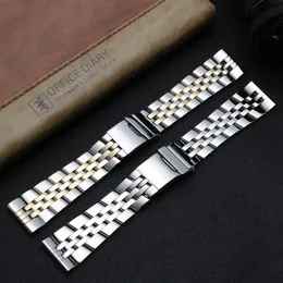 Bracciale in acciaio inossidabile massiccio 316L da 18 mm 20 mm 24 mm utilizzato per l'accessorio con fibbia depolyment per orologio da uomo Cronografo Navitime249n