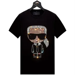 Herren T-Shirts Cartoon Strass T-shirt Sommer Männer Kurzarm Mode Mann O Neck Hot Drill T-shirt Plus Größe 6XL