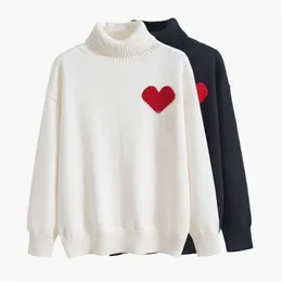 Дизайнерский свитер Love Heart Man Женщина -любители кардиган вязаная высокая воротничка женские свитера с длинными рукавами пуловер.