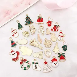 Ciondoli 20 pezzi/set Orecchini con ciondoli natalizi da donna Gioielli di moda Decorazione in lega Regali artigianali IY