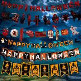 Party Dekoration Halloween Horror Papier Flagge Cartoon Bar Kindergarten Home Supplies Veranstaltungsort LayoutParty