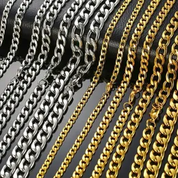 Chains ZORCVENS Fashion Cuban Link Chain Necklace Stainless Steel Gold Black Silver Color Male Choker Jewelry Gifts