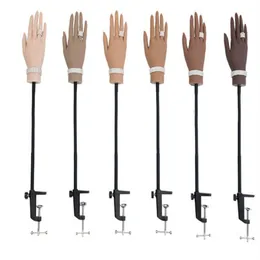 2023 Обработка ногтей Женская рука арт -манекен удлиняемый маникюр искусственный силиконовый реквизит Стрельба Стрельба Длинная рука модель рука может быть согнут E130
