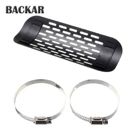 오토바이 배기 시스템 Backar Universal Styling Black Modified Pipe Muffler 열 방패 커버 가드 대부분에 적합합니다.