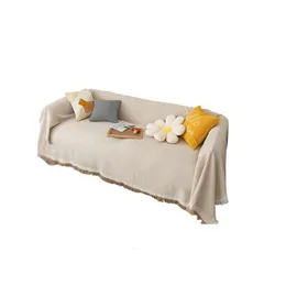 Одеяла северный стиль сплошной цвет теплый покрывал на воздухопроницаемой пылепроницаемой плюшевой кодяной крышке декоративный диван одеял 230206