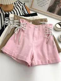 Women's Shorts YuooMuoo Fashion Criss-Cross Bandage High Waist Women 2023 Summer Casual All Match Feminino Outwear Ladies Bottoms