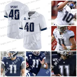 American College Football Wear Custom UConn Huskies 11 Kyle Buss Football Jersey Jack Zergiotis Steven Krajewski David Pindell .J. Morgan