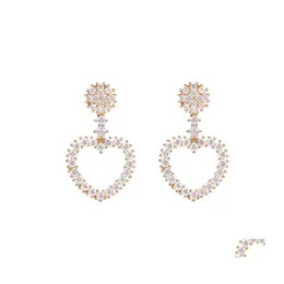 Stud 3a Cubic Zirconia Earring K inkuria dla kobiet elegancka miedziana inkrustowana cZ micro brukowa prezent panienki pędu kolczyki dostarczania DHA91