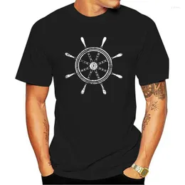 Erkek Tişörtleri Pamuk T -Shirt Oldschool Nauticall Tekerlek I - Dövme Tekne Gemi Yelken Anchor Star Sailor Yaz Men Kısa Kollu