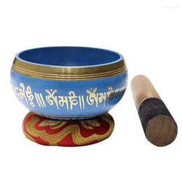 Miski Zielony niebieski i czarny nepalski ręcznie robiony znakomity śpiew Buddyjski Pismo Ozdoby miski