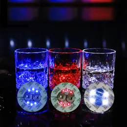 4 6 LED ROVA Ilumina￧￣o 3m Adesivos LED Coasters Party Weding Bar Coaster Discos Perfeitos bebidas Flash Copo leve Coaster Fixing Fotos Luz Multicolor Oemled