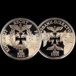 Deutsche Reichsbank 1888 tysk mynt med guldpläterat mynt 50st Lot 2665