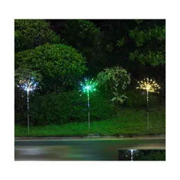Annan utomhusbelysning Brelong ￥tta funktion Solar Fireworks Lights Lawn Christmas 90 LED f￶r tr￤dg￥rdsg￥rd Holiday Decoration 1 DHVV5