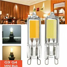 10st G9 LED Glass Cob BULB 7W 9W 12W 15W Ljuslampa AC220V Kall vit/varm vit konstant kraftbelysning G4 -glödlampor