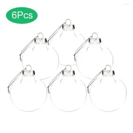 Julekorationer 6 st plastklart klara transparenta bollar DIY hängande boll Bauble Ornament för Home Xmas Tree Decor