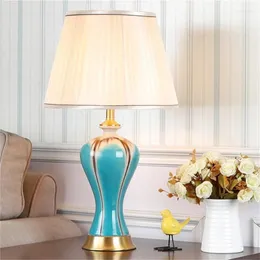 Bordslampor Ory Modern LED Desk Lamp Ceramic Bedside Light Copper Decorative For Home Foyer Office Bed Room Study Matsing