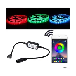 RGB -styrenheter DC 5V24V Bluetooth LED -ljusstyrenhet Mini Tr￥dl￶s Dimmer 3 -kanal f￶r remsappleveransbelysning Belysning Access DHKFQ