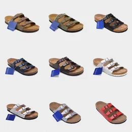 Designer l￤der tofflor f￶r m￤n gummi glid kork sandal blommor brokad m￤n tofflor v￤xel botten flip flops kvinnor randiga strand kausal tofflor storlek eur 34-46