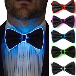 Bow Ties Brand Style Men LED Wire Necktie Bowtie Luminous Flashing Light Up Tie For Club Party