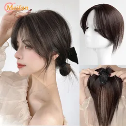 Synthetic Wigs MEIFAN False Bangs ClipIn Natural Neat Fake Fringe Topper Hairpiece Invisible Clourse Hairpieces 230206