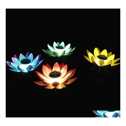 Altro Illuminazione a LED Solare Mticolor Lotus Light Rgb Piscina galleggiante esterna impermeabile Night Matic On/Off Garden Party 10159 Drop Delive Dhnpa