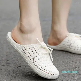 Terlik Kadınlar Slaytlar Kore tarzı örgü düz ayakkabılar, aile açık flip flopları için ev 984984