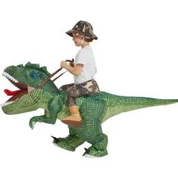 Accessori per costumi Costume da dinosauro gonfiabile Equitazione T Rex Air Blow up Costume divertente per feste di Halloween per bambini 230207