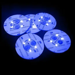 LED Coaster Lighting Coasters 6 cm 4-6 LED Lekkie butelki Glorifier LED Naklejki Pirestery Drinks Flash Light Up kubki idealne