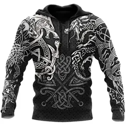 Männer Hoodies Sweatshirts Verfeinern Viking Symbol Druck 3D Männer Europäischen Und Amerikanischen Stil Mit Kapuze Kleidung Herbst Boutique Muster 230206
