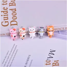 Charms 20 stücke 14x18mm Kawaii Harz Katze Tier Für Frauen Handgemachte DIY Herstellung Ohrringe Halskette Anhänger Partei schmuck Erkenntnisse Drop De Dhqsp