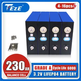 4-16pcs 3.2V 230AH LIFEPO4 Pil Sınıf A Lityum Fosfat Bateri DIY DIY 12V 24V 36V Hücreler RV Rüzgar Enerjisi Sistemi AB Vergisiz