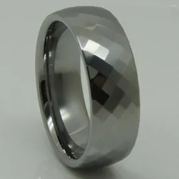 Обручальные кольца шириной 8 мм мужчины Forever Classic Multi-Facet Hi-Tech Pression Pression Tungsten Ring