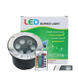 مصابيح تحت الأرض IP67 مقاوم للماء 12 فولت DC الجهد الإدخال 6W LED ضوء دافئ أبيض/أبيض/أحمر/أخضر/أزرق/أصفر/RGB لون متوفر قطرة DHTSK