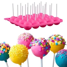1pc 20 Löcher Silikonkuchen Süßigkeiten Keksform Cupcake Lollipop Sticks Tablett Schokoladenseife DIY Form Backwerkzeug 201023222