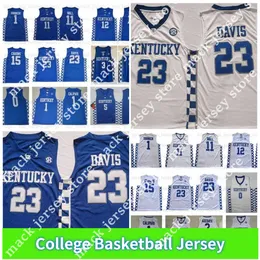 College basketbal draagt ​​Devin 1 Booker John 11 Wall Basketball Jersey Kentucky Wildcats College Davis Karl Anthony 12 Towns Demarcus