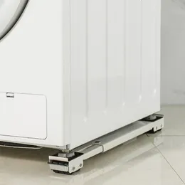Bathroom Shelves Rails with Wheels for Washing Machine Support Stand Movable Adjustable Refrigerator Base Holder Mobile Roller Bracket 24 Wheel 230207