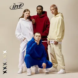 Tute da uomo INFLATION Felpe con cappuccio oversize unisex e set da jogger Tuta da uomo pesante foderata in pile polare spessa Tuta da jogging da uomo 230207