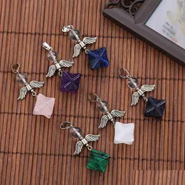Colares pendentes por atacado Cristal de pedra natural Merkaba Octagon estrela do com￩rcio estrangeiro J￳ias de flor de flores de vida Drop Dhgarden dhrqh