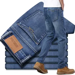 Herr jeans sulee varumärke herrarna smala elastiska byxor mode företag denim för stretch män jeans vaqueros hombre 230207