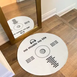 Tappeti creativi a forma di CD rotondi per soggiorno Tappetini per tavolini da caffè con lettere stampate in stile nordico 230207