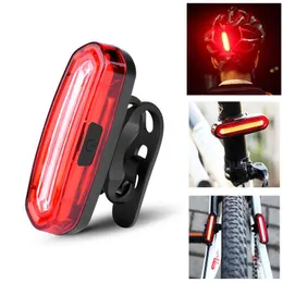 تسليط الضوء على الدراجات الخلفية LED LED قابلة لإعادة الشحن الدراجة للدراجة USB متعددة الوظائف مقاومة للماء أضواء السلامة 0202