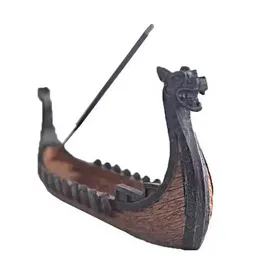 DRAGON BOAT CENSE Stick Holder Burner Hand snidad snidning censer prydnader retro rökelse brännare traditionell design FY4051 BB0207