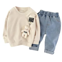 Clothing Sets Spring Children Girls Fashion T Shirt Pants 2Pcs Sets Autumn Baby Boys Clothes Toddler Casual Costume Kids Cotton Sportswear 230206