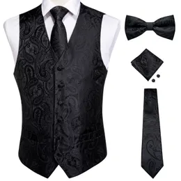 Men's Vests Vests For Men Slim Fit Mens Wedding Suit Vest Casual Sleeveless Formal Business Male Waistcoat Hanky Necktie Bow Tie Set DiBanGu 230207