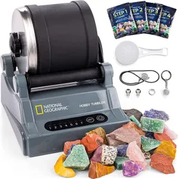 Electric Gem Polishing Machine Rock Tumbler Polisher Kit Diy Electric Tumbler Toy med grov ädelstenpoleringskorn för vuxna barnpoleringsmaskin